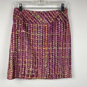 Etcetera lined Mini Skirt multicolor pink checkerboard pattern Size 2